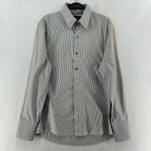 Scott Weiland Button Up Mens S Blue Gray Pinstripe Classic Fit Long Sleeve